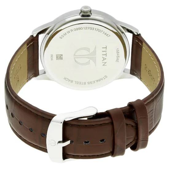 Titan Analog with Date Brown Dial Leather Strap Watch for Men - Image 6