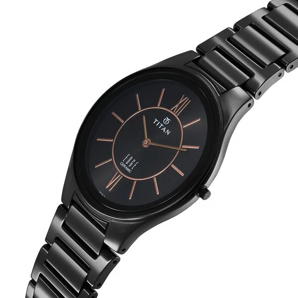 Titan Edge Ceramic Quartz in Rich Black Dial Watch for Men - Image 5