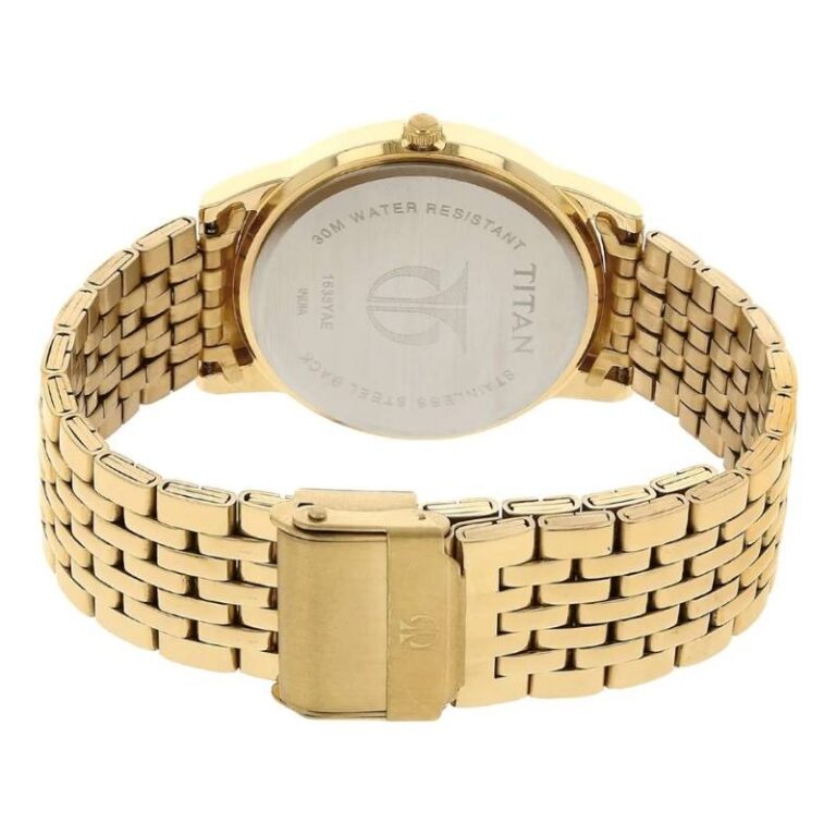 Titan Analog Light Gold Dial Golden Stainless Steel Strap Men’s Watch - Image 4