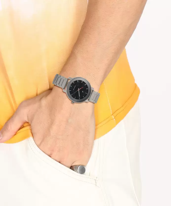 Fastrack Trendy Analog Black Dial Silver Stainless Steel Strap Men’s Watch - Image 3