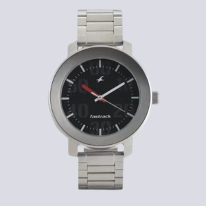 Fastrack Trendy Analog Black Dial Silver Stainless Steel Strap Men’s Watch