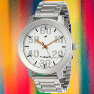 Fastrack Trendy White Dial Stainless Steel Strap Analog Men’s Watch