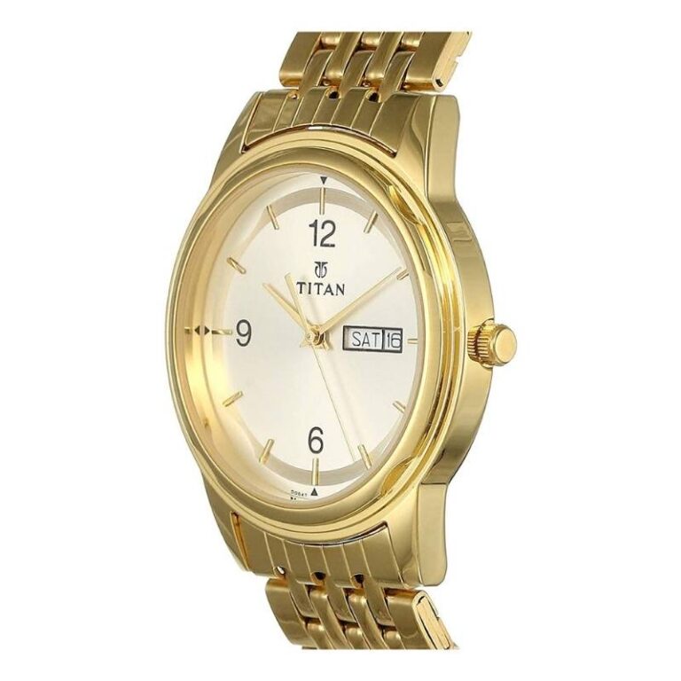 Titan Analog Light Gold Dial Golden Stainless Steel Strap Men’s Watch - Image 3