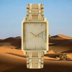 Golden Dial Golden Metal Strap Analog Wrist Watch for Men