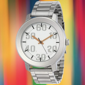 Trendy White Dial Stainless Steel Strap Analog Men’s Watch
