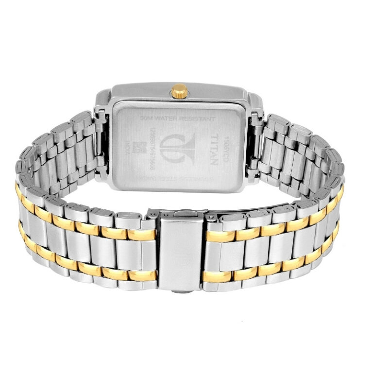 Titan Golden Dial Two Tone Stainless Steel Strap Watch for Men - Image 4