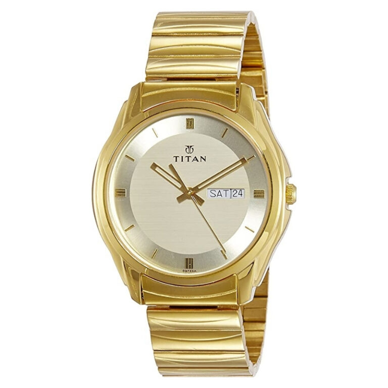 Titan Trendy Golden Dial Golden Stainless Steel Strap Men’s Watch - Image 2